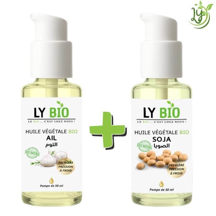 Huile - LYBIO - Pack Huile Ail et Soja 50ml - Hydratant - Bio - Tous types de cheveux