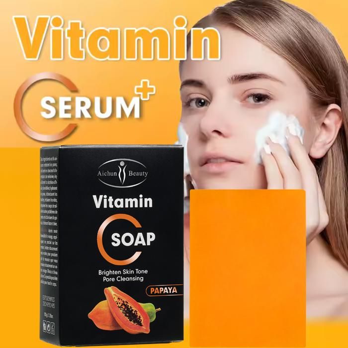 Savon pour le visage à la papaye Vitamine C Nettoyant pour les pores Soin pour la peau