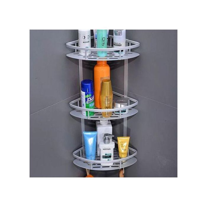 Étagère murale d'angle - GENERIC - Aluminium - 3 coins - Contemporain - Argent