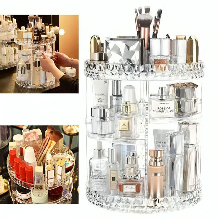 Organisateur de maquillage - GENERIC - Rotatif 360° - Grande capacité - Design élégant - Multi-usages