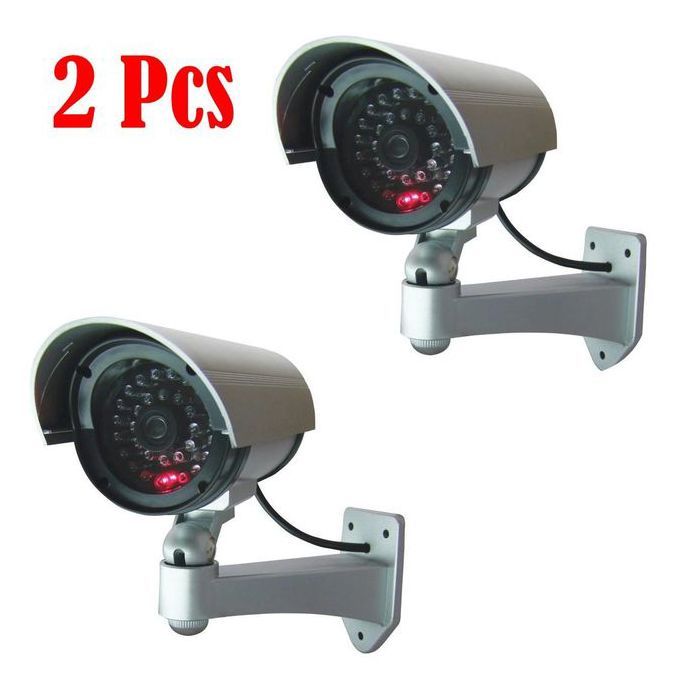 Lot de 2 Fausse caméra de sécurité pour la maison et l'extérieur