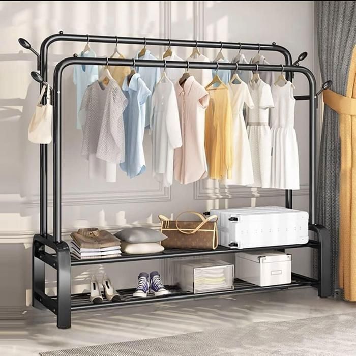 Portant vêtements - GENERIC - Double support - Noir - Contemporain - Design