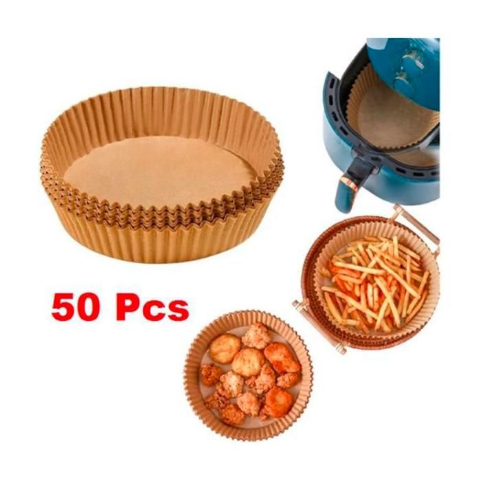 50 Pcs de Panier en papier pour friteuse à Air, Papier de cuisson pour air fryer
