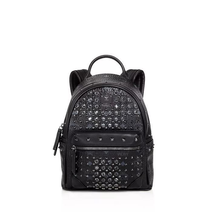 Sac à dos - MCM - Glam Rock - Noir - Cuir - Cristaux Swarovski