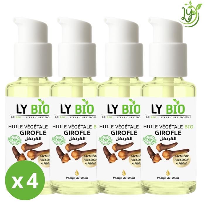 LYBIO PACK HUILE GIROFLE 50ML - POMPE LOT DE 4 bouteilles