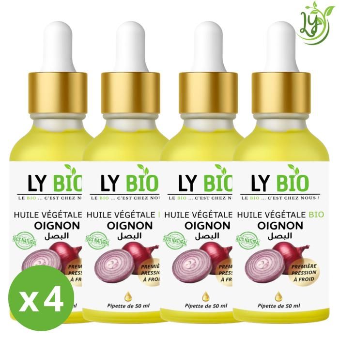 Huile Végétale - LYBIO - Oignon - 50ml - Lot de 4 - Réparateur Cheveux