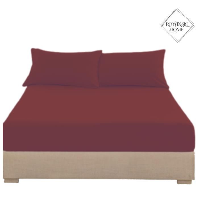 Drap-Housse 90x190 cm + 1 Taie d’Oreiller – Tissu Doux et Résistant – Confort & Style -Rouge
