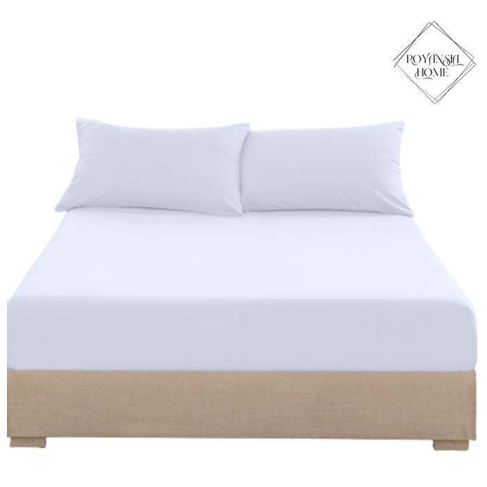 Drap-Housse 140x190 cm + 2 Taies d’Oreiller – Confort Doux & Pratique – Tissu Résistant - Blanc
