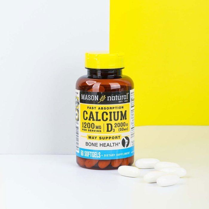 Mason Natural – Calcium Citrate + Vitamine D3 – 60 Comprimés