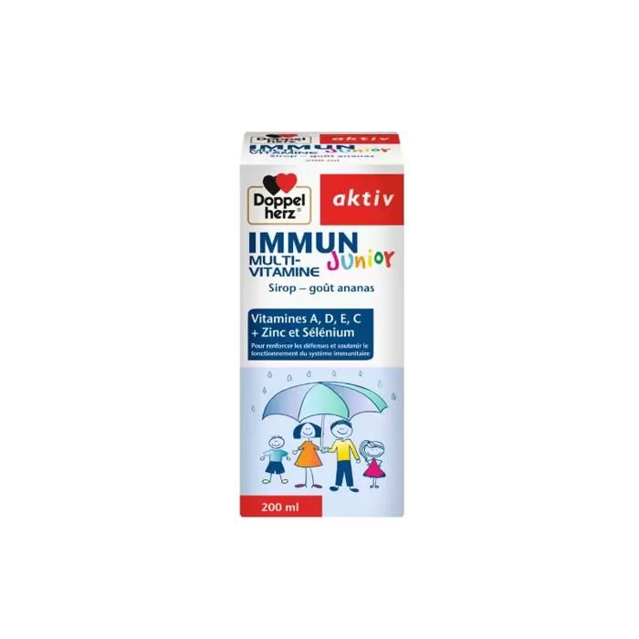 DOPPEL HERZ AKTIV IMMUN MULTIVITAMINE JUNIOR SIROP ANANAS 200ML