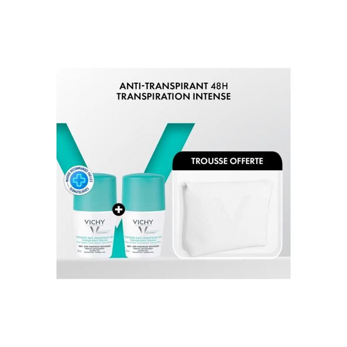 VICHY DEODORANT TRAITEMENT ANTI-TRANSPIRANT 48H TRANSPIRATION INTENSE ROLL-ON 50ML B2