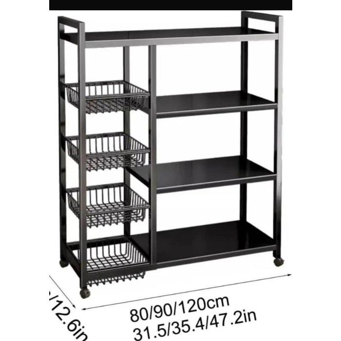 Étagère de Rangement Multifonction à Roulettes