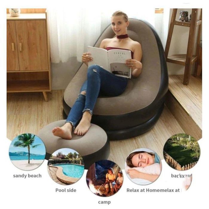 Chaise Longue Gonflable - GENERIC - Portable - Flocage Premium - PVC Écologique - Multicolore