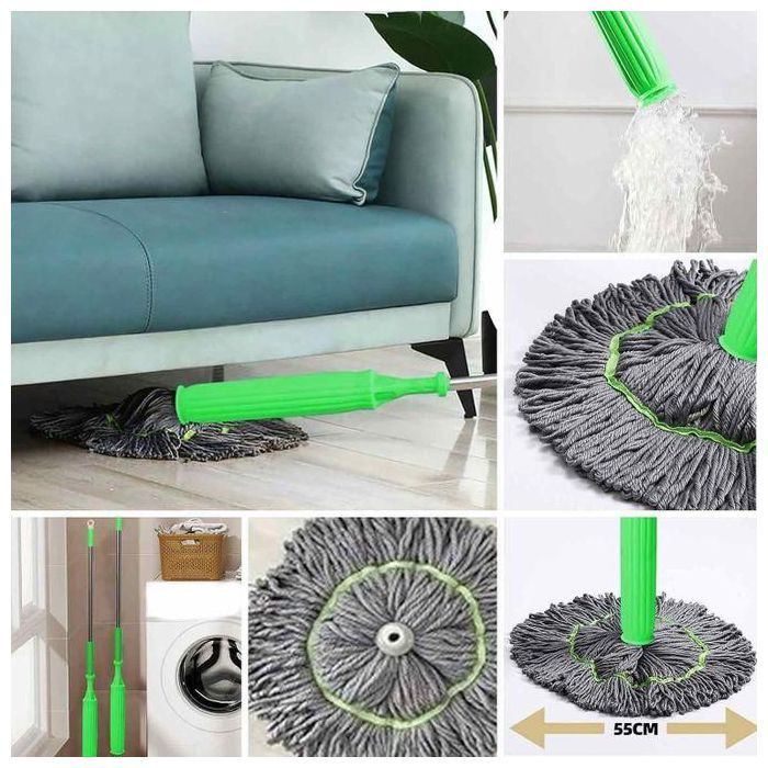 Serpillère déshydratée 2 en 1 - Vadrouille De Nettoyage À Rotation À 360 Degrés,