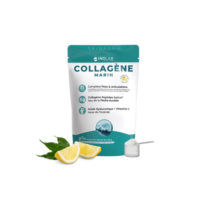 Laboratoire Inolab Complexe Poudre de Collagène , d'Acide Hyaluronique & Vitamine C  - Made in France