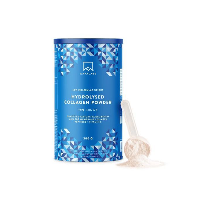 Aavalabs Collagène en poudre hydrolysé de Type I, III, V et X,  300g - Made in Sweden