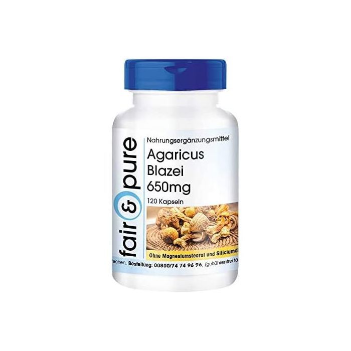 Fair & pure Agaricus Blazei (ABM) champignons -650mg format 2 mois  Made in GERMANY