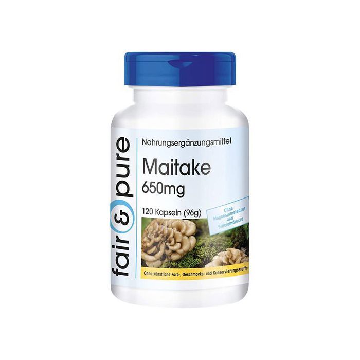 Fair & pure Maitake 650mg (Grifola frondosa) - végan et naturel - 120 gélules - MADE IN UK