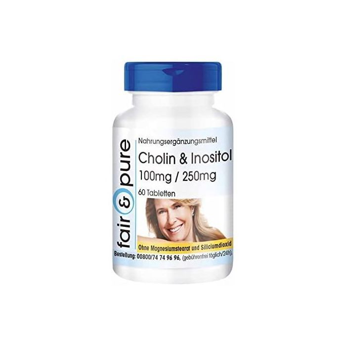 Fair & pure Choline & Inositol - Choline 100mg/Inositol 250mg - 60 comprimés - Made in Germany