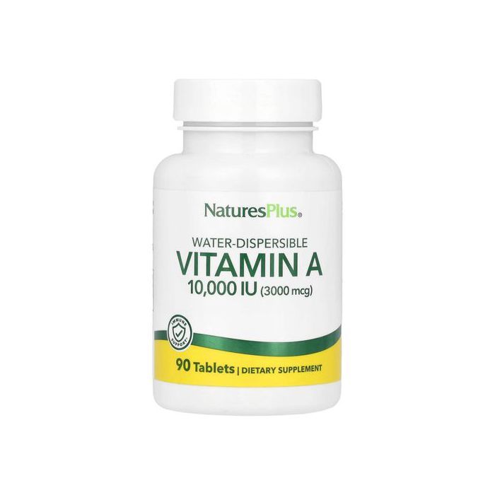 NaturesPlus Vitamine A hydrodispersible, 10 000 UI (3000 µg), 90 comprimés
