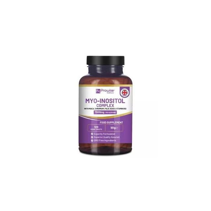 Prowise Healthcare Complexe Myo-Inositol 7000 mg par portion avec racine de maca noire, 120 comprimés végétaliens - Made in UK