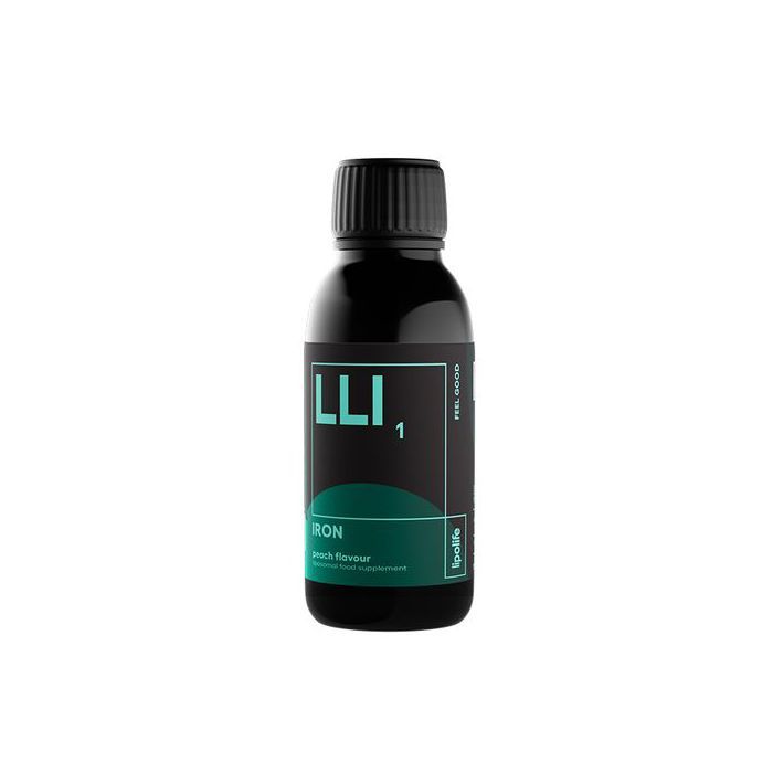 Lipolife LLI1 Fer liposomal - saveur pêche, 150ml - Made in UK