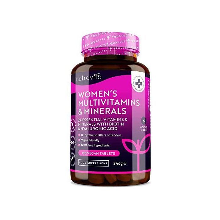 Nutravita Multivitamines et minéraux pour femmes 24 vitamines et minéraux actifs  180 comprimés Made in UK