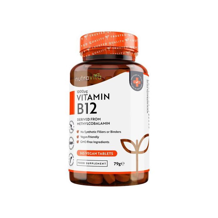 Nutravita Vitamine B 12 1000 µg Végan - Format économique 12 Mois Made in UK