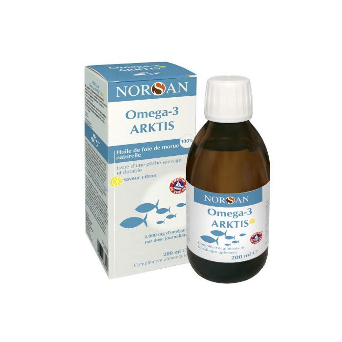 Norsan Premium Omega 3 Huile de foie de morue de l'Arctique 200ml - Made in Norway