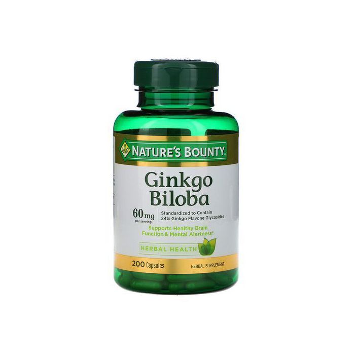 Nature'S Bounty Ginkgo biloba, 60 mg, 200 capsules (30 mg par capsule) - Made in USA