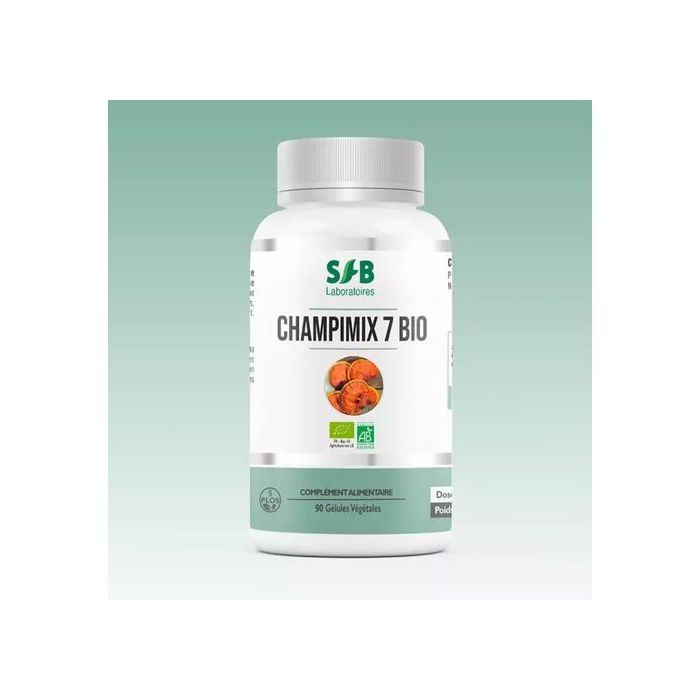 SFB Laboratoires Champimix 7 bio - Reishi, Chaga, Shiitake, Maitake... ,90 gélules - Made in France