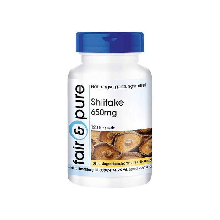 Fair & pure Shiitake 650 mg - Vegan, 120 gélules - MADE IN UK