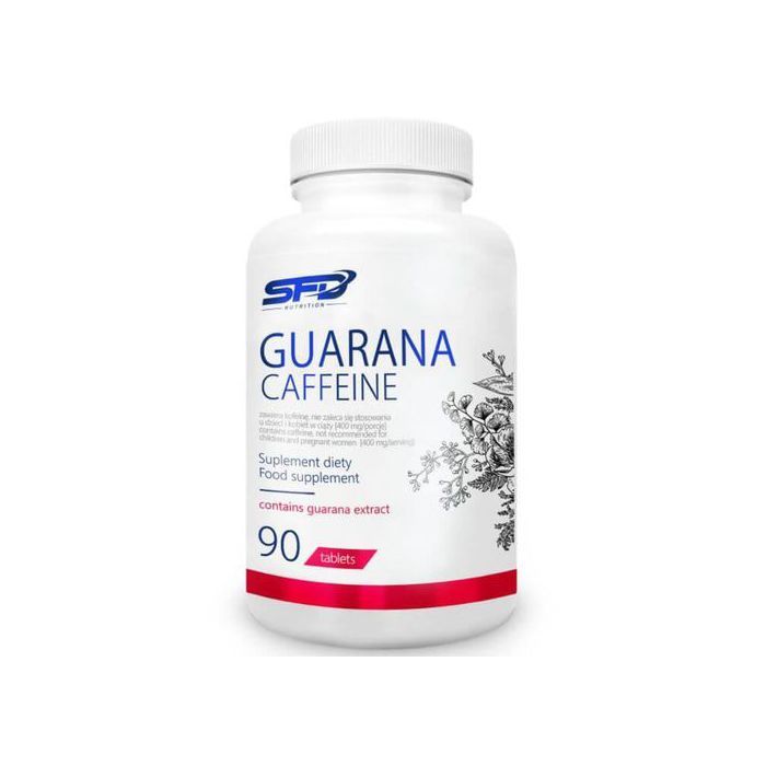 SFD nutrition Guarana Caféine - Extrait des graines de la plante - 90 comprimés - Made in Poland