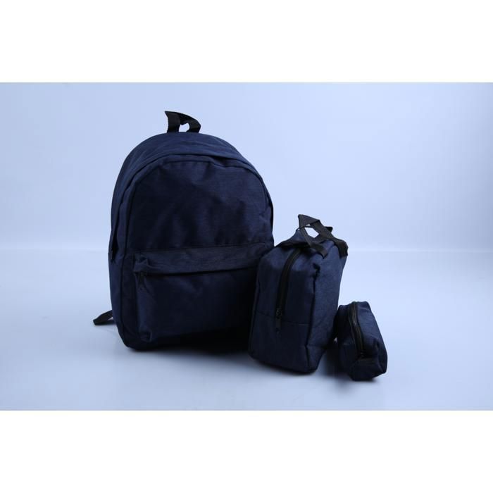 Set de 3 pièces - Modèle 2 - Sac à dos 40 cm - Sac goûter - Trousse assortie-Couleur aléatoire