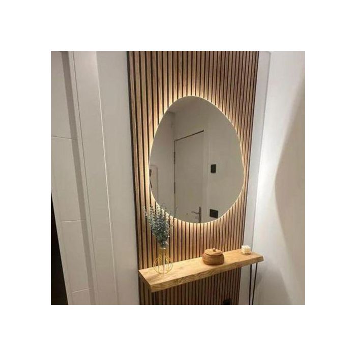 Miroir rond cadre  Argante avec LED intègre , design moderne (80-60cm)