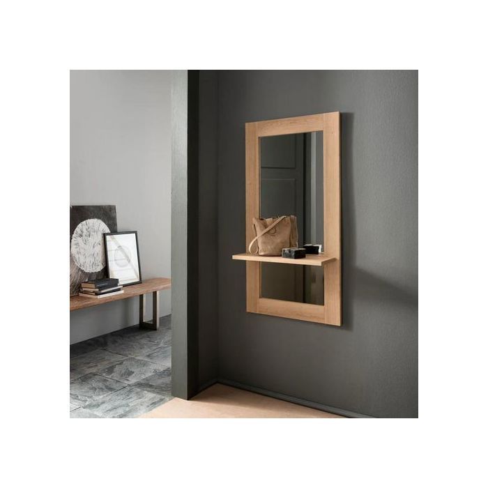 Miroir avec étagère, Armoire d’entrée, 100 x50cm x 12,