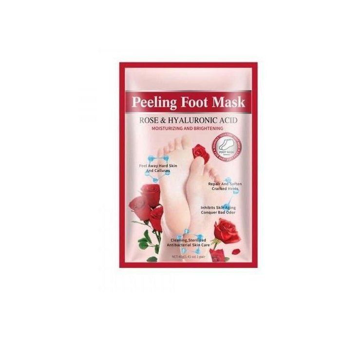 Guanjing Chaussettes exfoliantes pour les pieds Rose et l'Acide hyaluronique, 1 paire