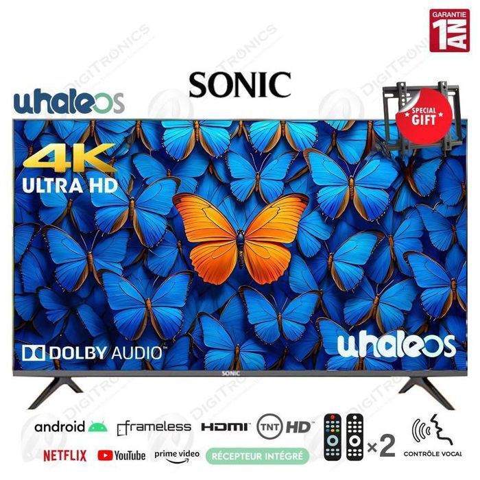 Télévision - SONIC - 50 pouces - 4K UHD - Dolby Audio - Smart TV Android