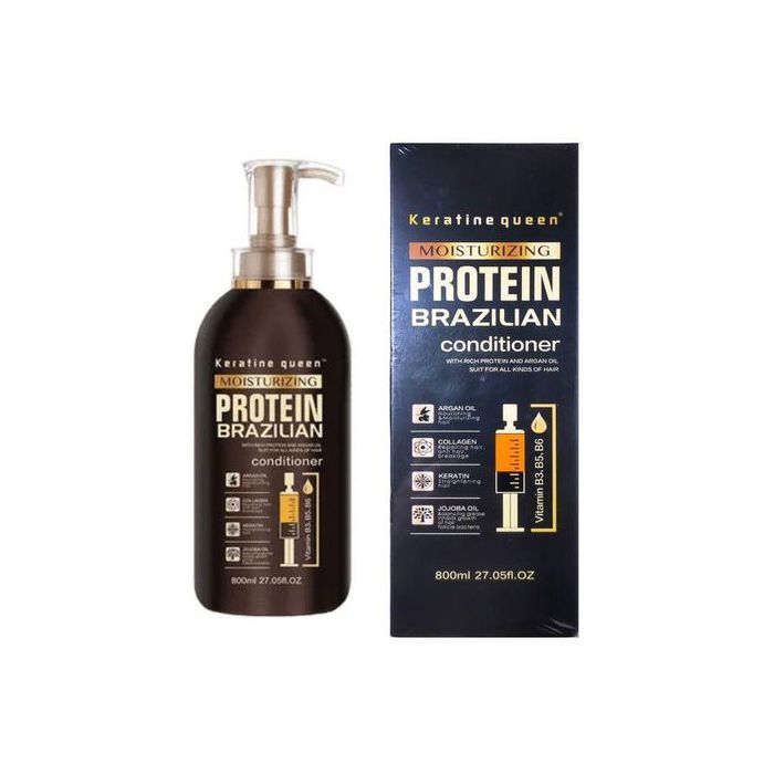 keratine queen keratineE queen Protein Brazilian Conditioner 800ml - Sans Sulfate huile Argan collagène