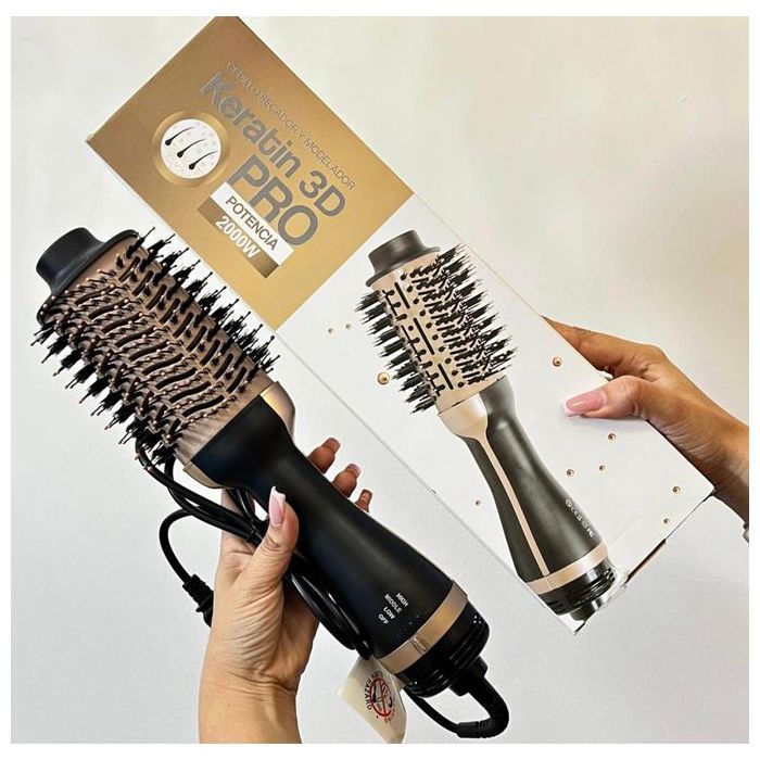 Brosse séche cheveux à la kerétine 3D PRO GOLD, Brosse one step