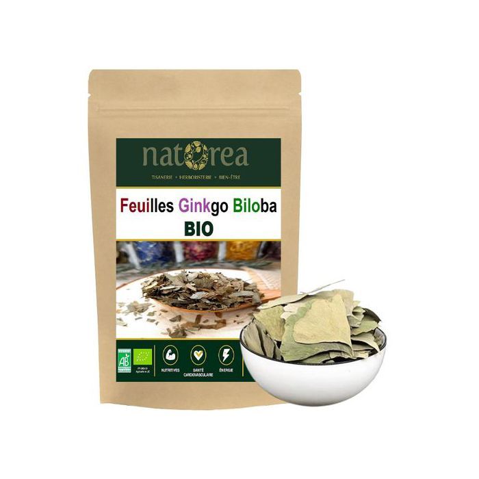 Natorea Feuilles Séchées de Ginkgo Biloba - Mémoire et Vitalité Naturelles 125 GRAMS