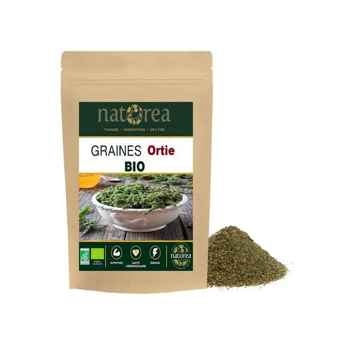 Natorea  Ortie Graine 100g  Gousses de Graines d'Ortie Séchées et Frottées pour Thé qualité supérieure