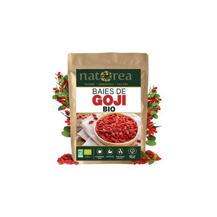 Natorea Baies de Goji bio - Fruit Sec Riche en Vitamines - Energie Antioxydant Perte de Poids  125 g