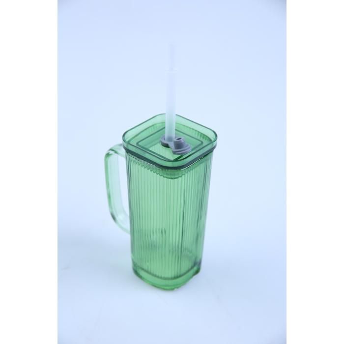 Verre à Eau avec Couvercle et Paille 200ml Vert