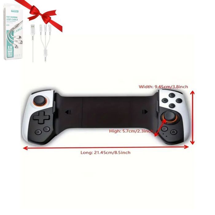 Manette de jeu sans fil 3D – Double joystick, Bluetooth, multi-compatibilité.iOS/PC/Android/Switch