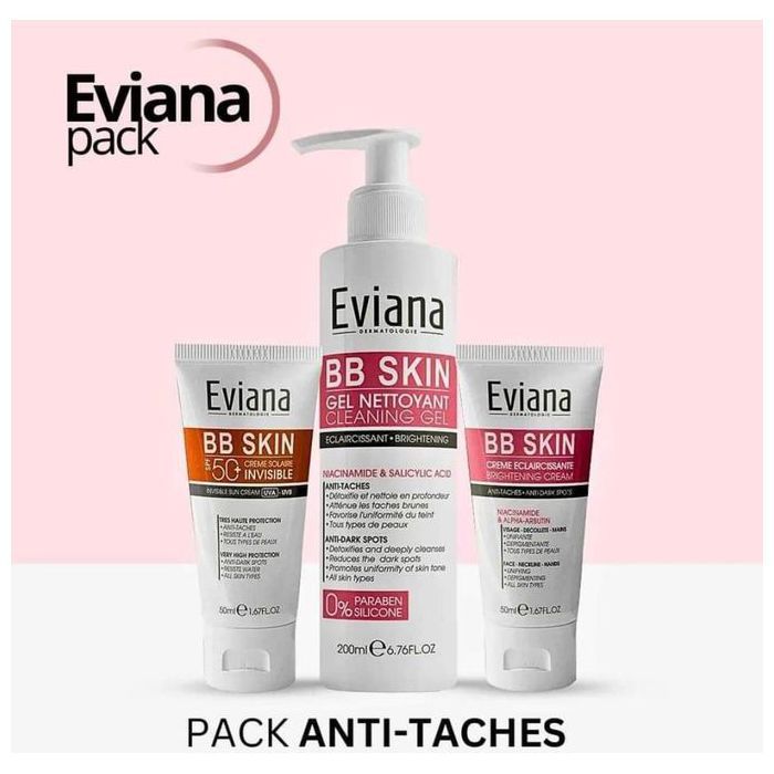 Pack Éclaircissant - EVIANA - Soin Visage Unifiant - Réduit taches brunes - Éclaircit le teint - 50 ml