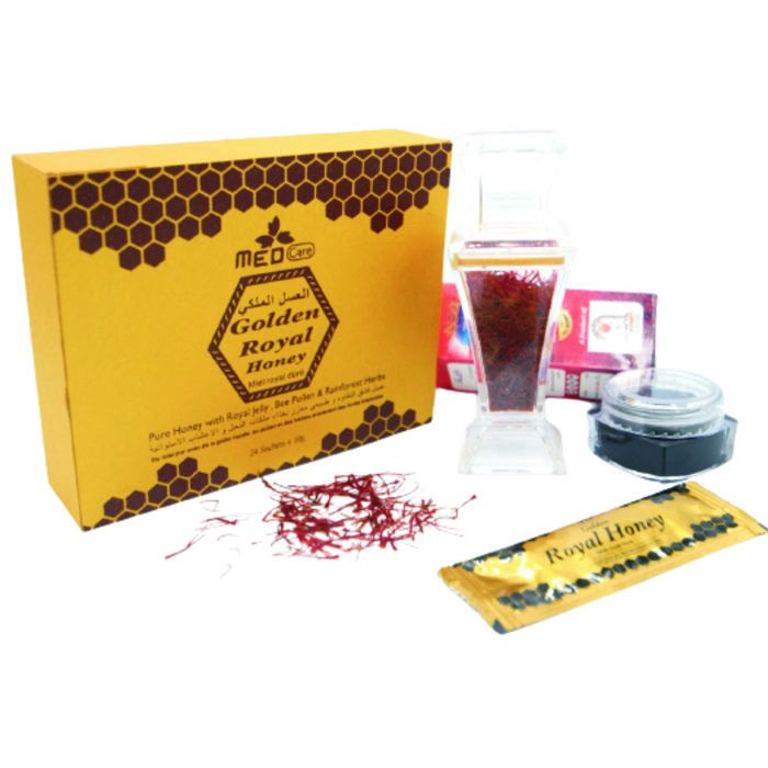 Golden Royal Honey with Royal Jelly, Bee Pollen, and Rainforest Herbs