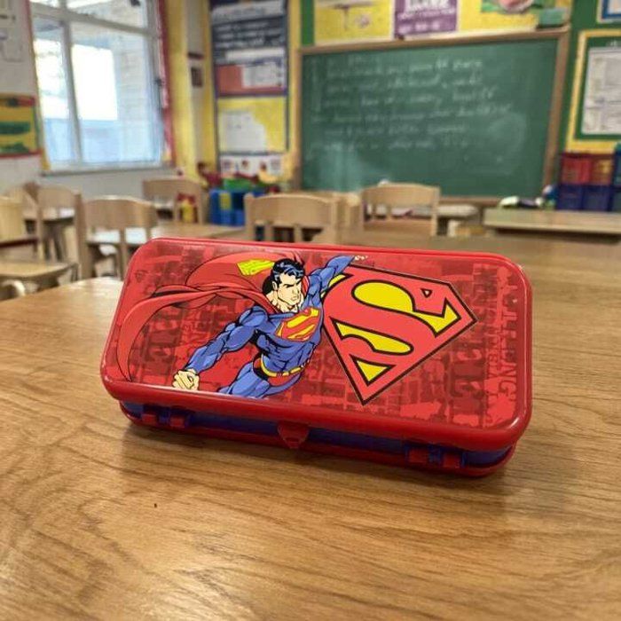 Trousse boite pour crayon et fournitures couleurs garçon (rouge ou jaune )imprimés