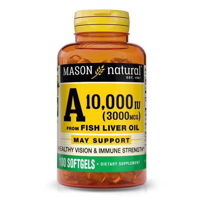 MASON NATURAL A 10000 IU FISH LIVER OIL 100 GELULES