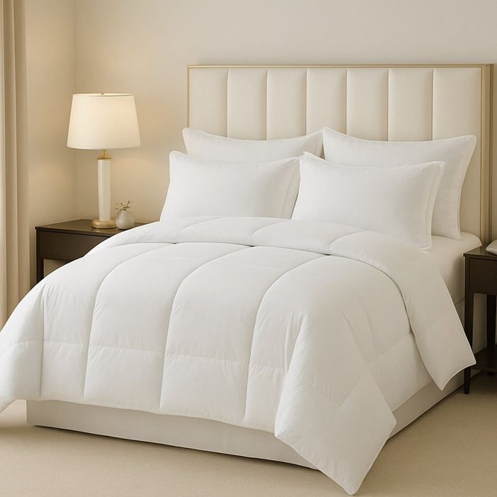 Couette chaude - MAISON GOOD AND WELL - 450g - Microfibre - 260x240 cm - Blanc